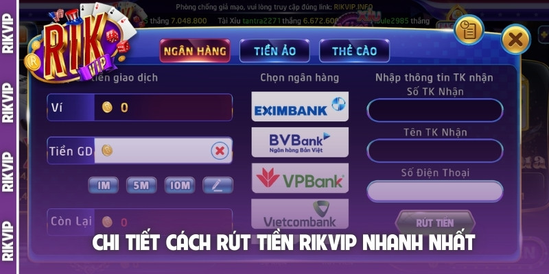 Chi tiết cách rút tiền Rikvip nhanh nhất