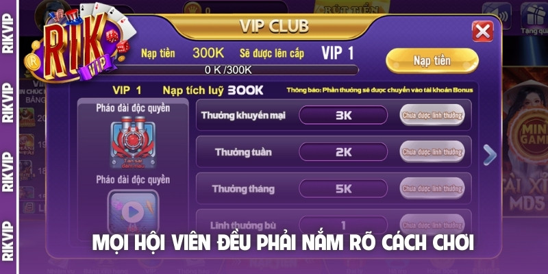 Mọi hội viên đều phải nắm rõ cách chơi