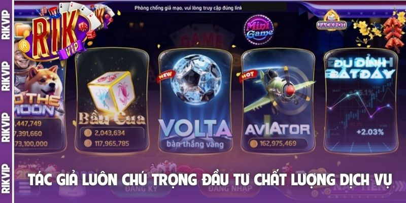 Tác giả luôn chú trọng đầu tư vào chất lượng dịch vụ