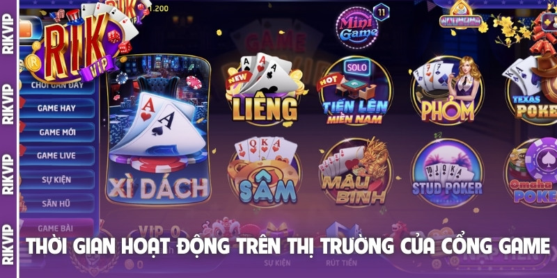 Thời gian hoạt động trên thị trường của cổng game