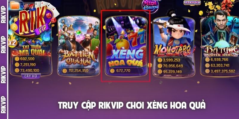 Truy cập Rikvip chơi Xèng Hoa Quả